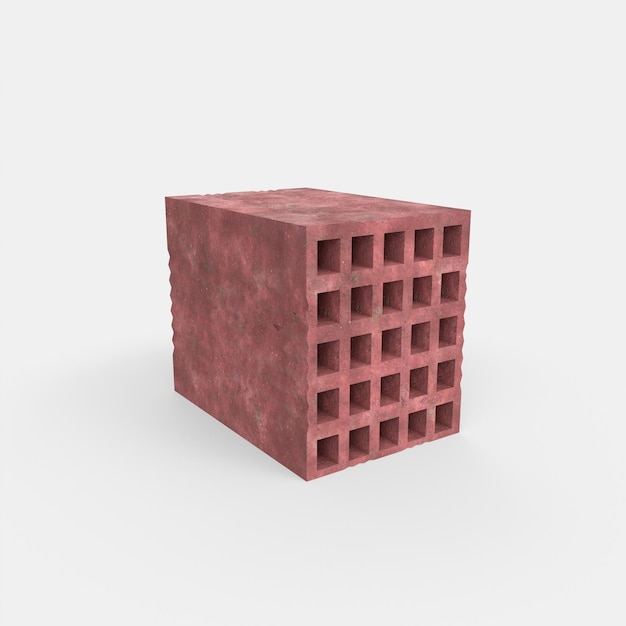 Rode briket baksteen 3D-modellering
