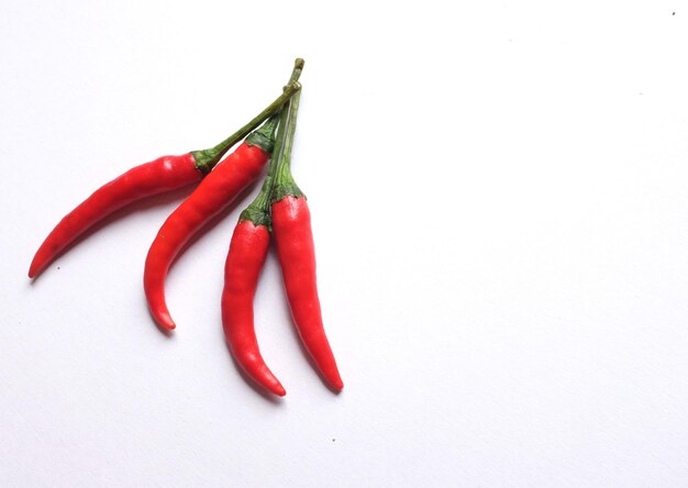 Foto rode chili peper geïsoleerd op een witte achtergrond
