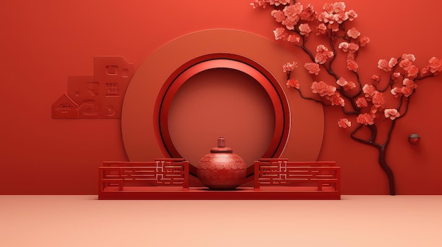 Rode Chinese maannieuwjaar achtergrond