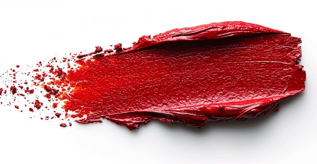 Foto rode dikke olieverf op een witte geïsoleerde achtergrond sampler sjabloon ai gegenereerde afbeelding