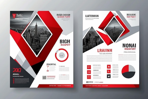 Rode driehoek bedrijfsjaarverslag brochure flyer ontwerp sjabloon vector brochure omslag presentatie abstracte geometrische achtergrond
