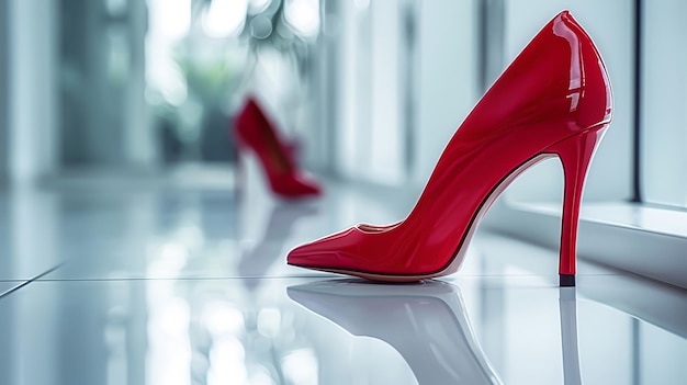 Rode elegante dames schoenen studio foto