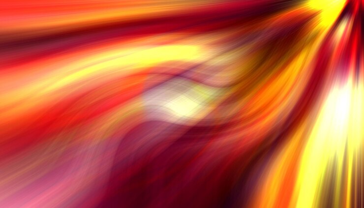 Foto rode en gele draaiende lijnen abstracte behang