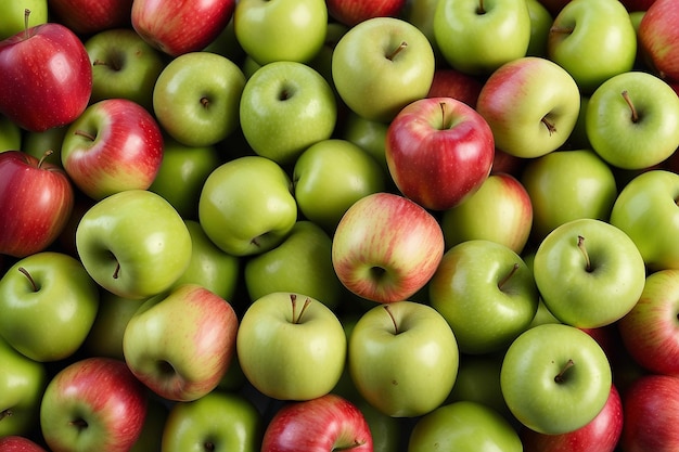 Rode en groene appels achtergrond van rijpe appels