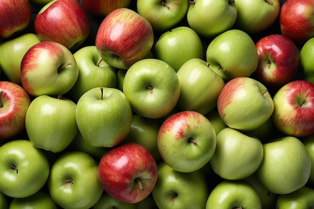 Rode en groene appels achtergrond van rijpe appels