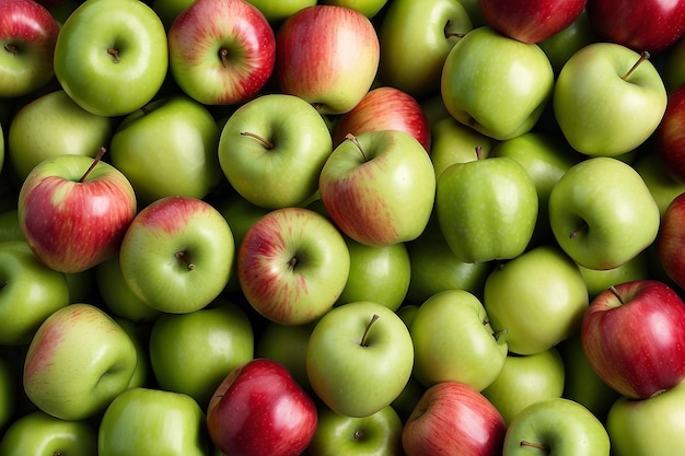 Rode en groene appels achtergrond van rijpe appels