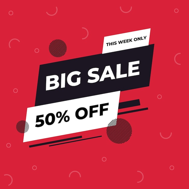 Rode en Zwarte Big Sale 50 Off Instagram Post 1