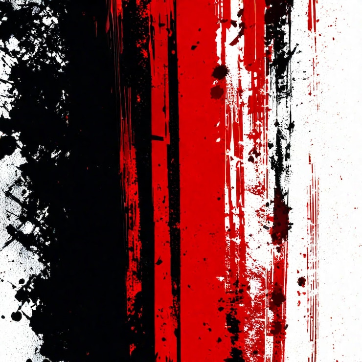 rode en zwarte grunge gedetailleerde textuur op witte achtergrond