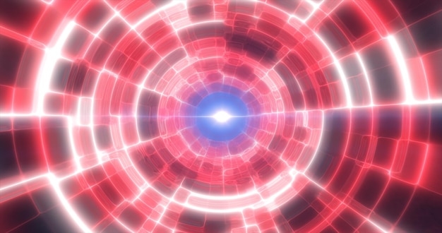 Rode energietunnel met gloeiende heldere elektrische magische lijnen wetenschappelijke futuristische hitech