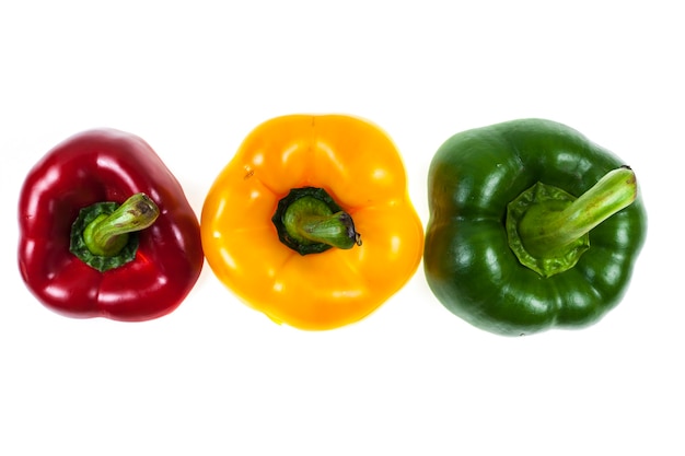 Rode, gele en groene paprika
