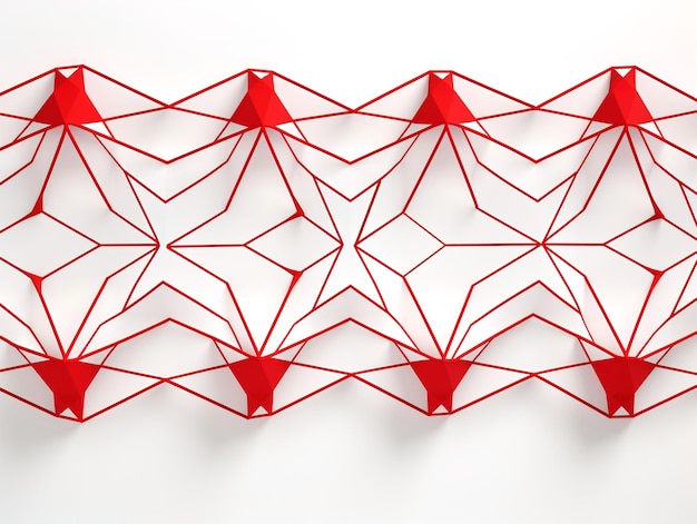 Rode geometrische structuren ontwerpen witte achtergrond AI gegenereerd