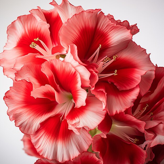 Rode gladiolen op witte close-up