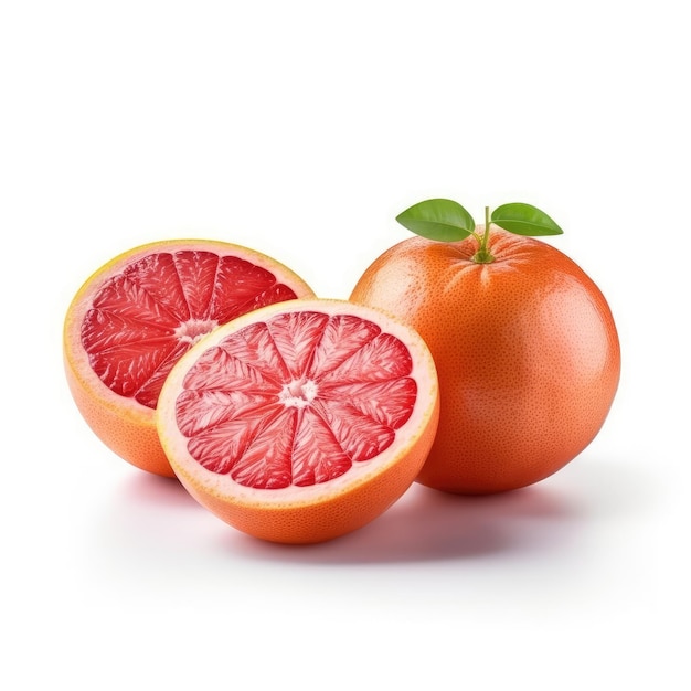 Rode Grapefruits geïsoleerd op witte achtergrond generatieve AI