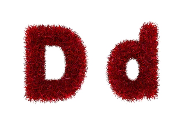 Rode grasletters hoofdletters en kleine letters