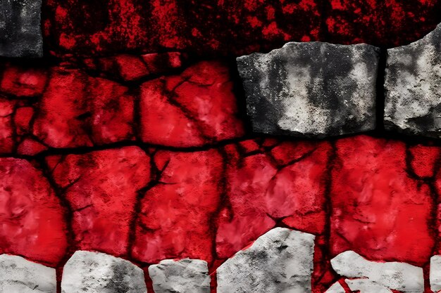 Rode grunge banner Abstracte stenen achtergrond De textuur van de stenen muur Close-up Red rock terug