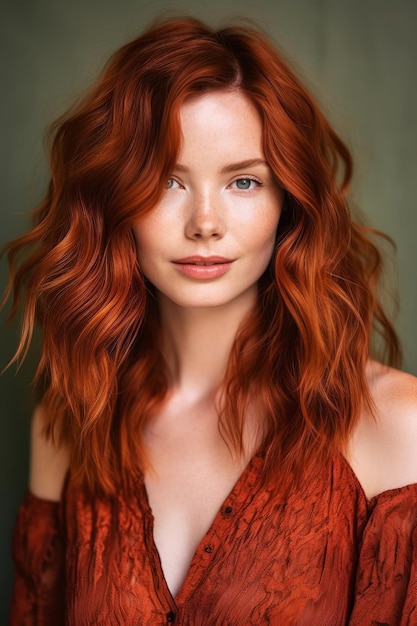 Rode haarkleur voor een vrouw