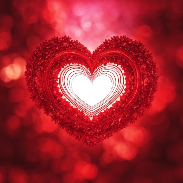 Rode hartvorm met bokeh achtergrond
