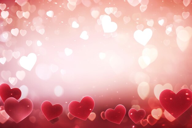 Foto rode heldere achtergrond van valentijnsdag met lege kopieerruimte schitterende harten behang