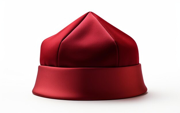 Rode hoed op witte tafel