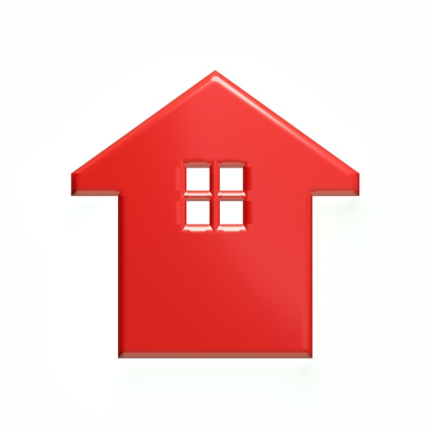 Rode huis logo 3D-rendering illustratie