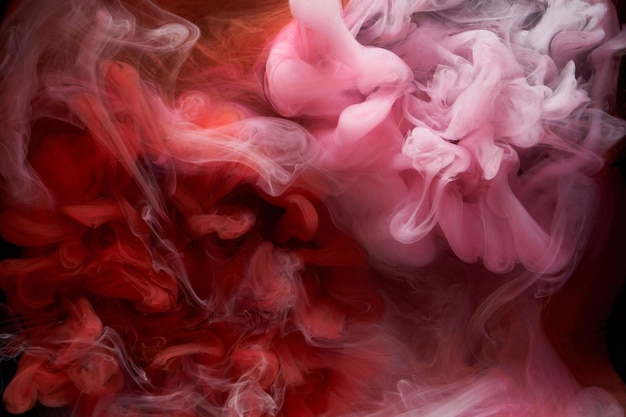 Rode inkt abstracte achtergrond Acrylverf achtergrond voor parfum waterpijp cosmetica Mysterieuze rookwolken kleurrijke mist
