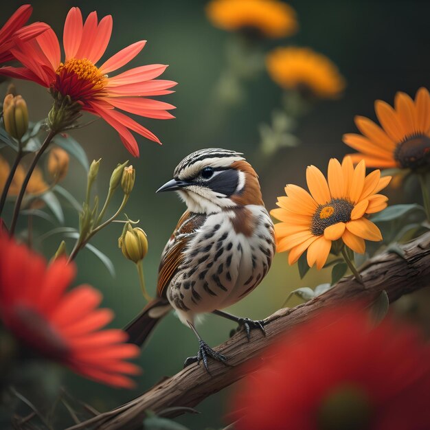 Rode keel mus Prunella modularis in de tuin generatieve ai