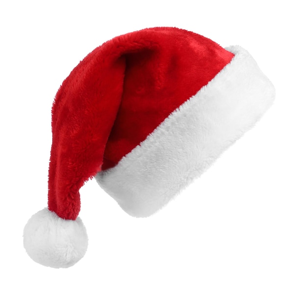 Rode Kerstman hoed geïsoleerd op wit
