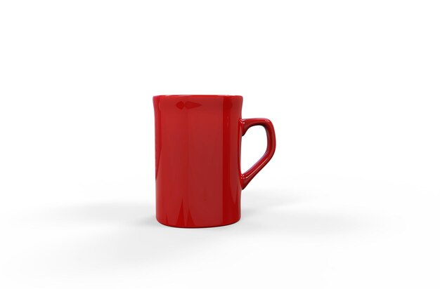 Rode koffiekop zijkant