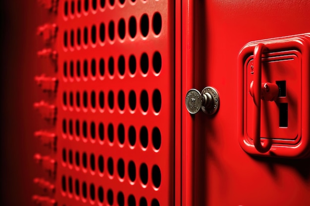 Rode locker rode locker van dichtbij de rode locker genomen op de werkvloer