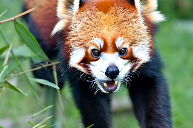 Rode panda hoofd close-up wildlife fotografie