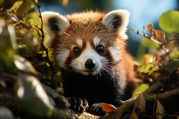 Rode panda in het tropische bos