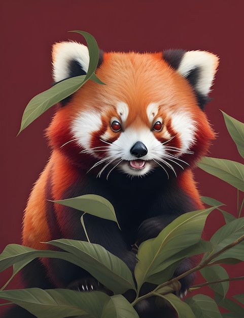 Rode panda schattige illustratie