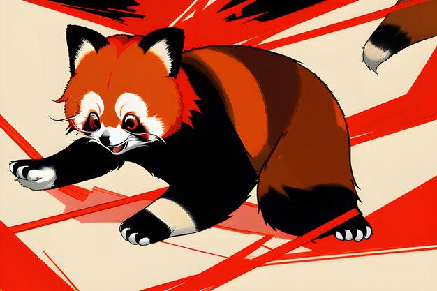 Foto rode panda vector ilustratie