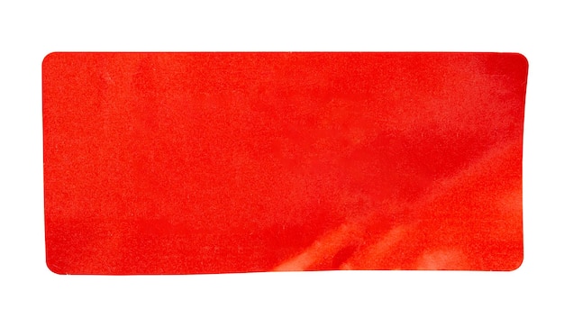 Rode papieren sticker label geïsoleerd op een witte achtergrond