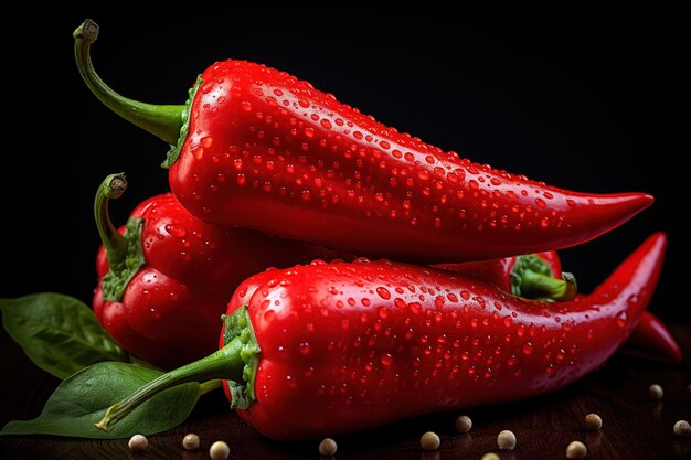 Rode peper hete chilipeper Capsicum annuum scherpe specerij De smaak smaakt scherp en brandend Vitaminen Organica eco