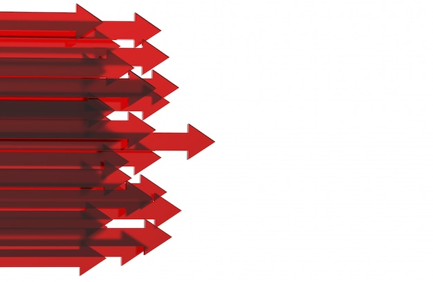 Foto rode pijl. groeiend bedrijfs achtergrondconcept. 3d-rendering.