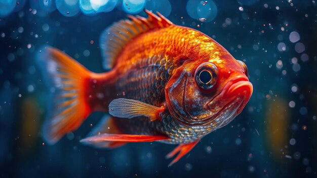 Foto rode piranha in het water mooie vis