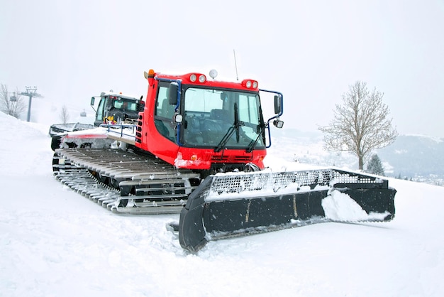 Rode ratrack in de winter