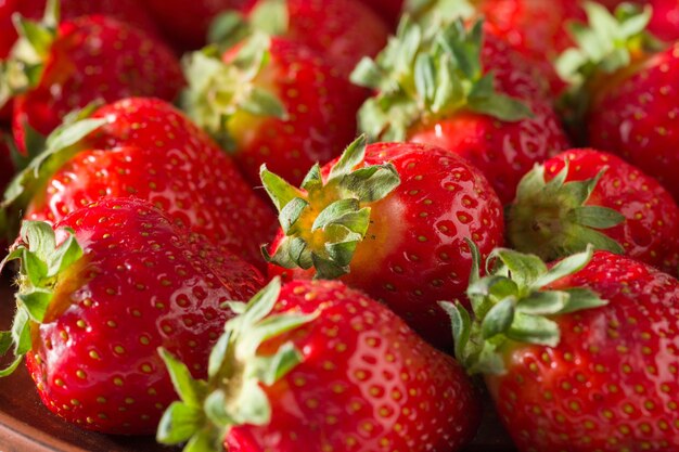 Rode rijpe aardbei fruit eten achtergrond