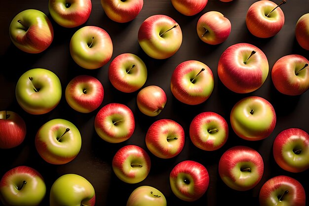 Foto rode rijpe appels als achtergrond top view ai gegenereerde inhoud