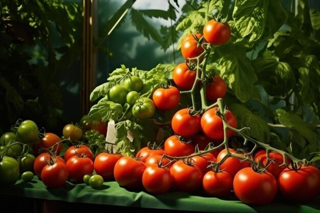 Rode rijpe tomaten Illustratie AI GenerativexA
