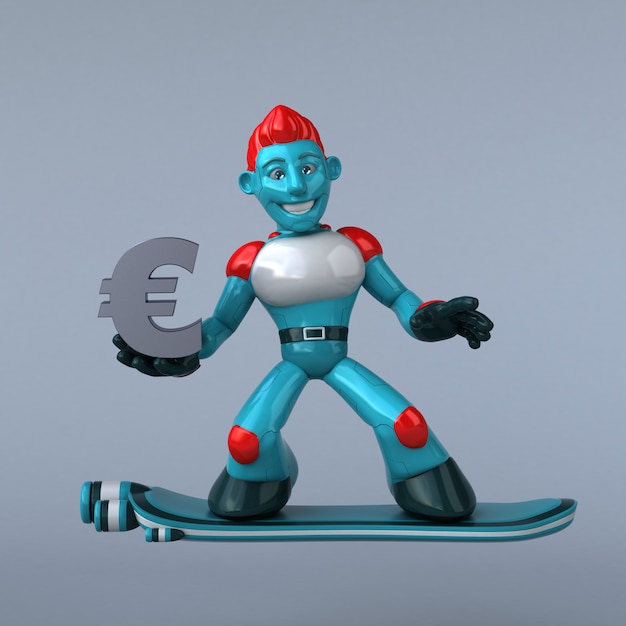 Rode robot 3d-afbeelding