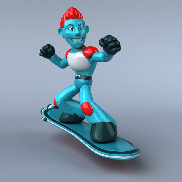 Rode robot - 3D illustratie