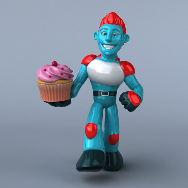 Rode Robot - 3D illustratie