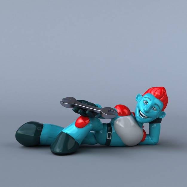 Foto rode robot - 3d illustratie