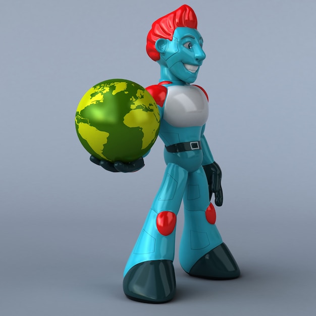 Rode Robot - 3D illustratie