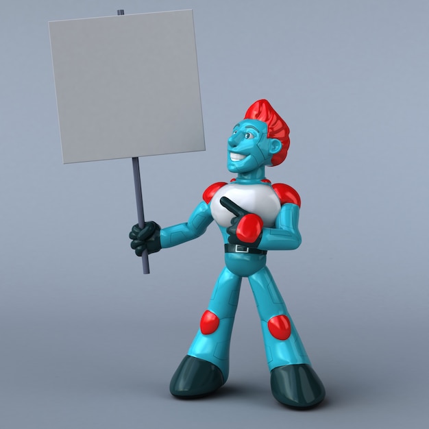 Foto rode robot - 3d illustratie