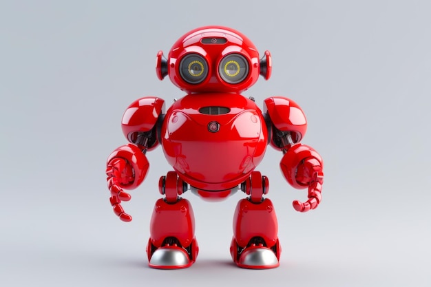Rode robot met twee ogen en hoofd met licht erop Generatieve AI