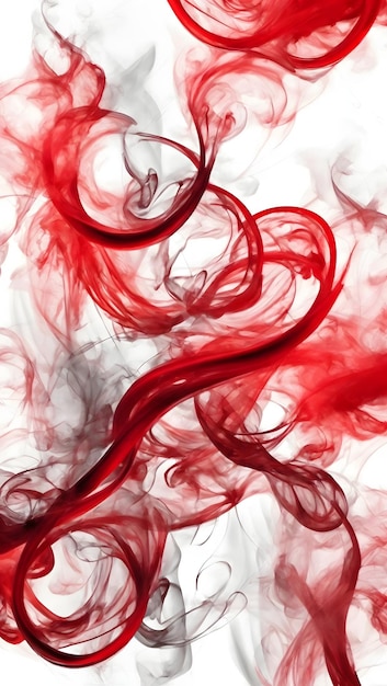 Rode rook abstract tegen een schone witte achtergrond rook achtergrond wolk textuur achtergrond abstract rook behang AI generatief