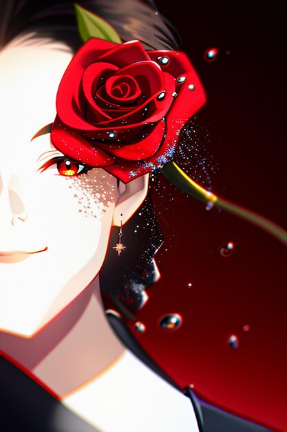 Foto rode roos hd wallpaper achtergrond illustratie cartoon animatie ontwerpmateriaal